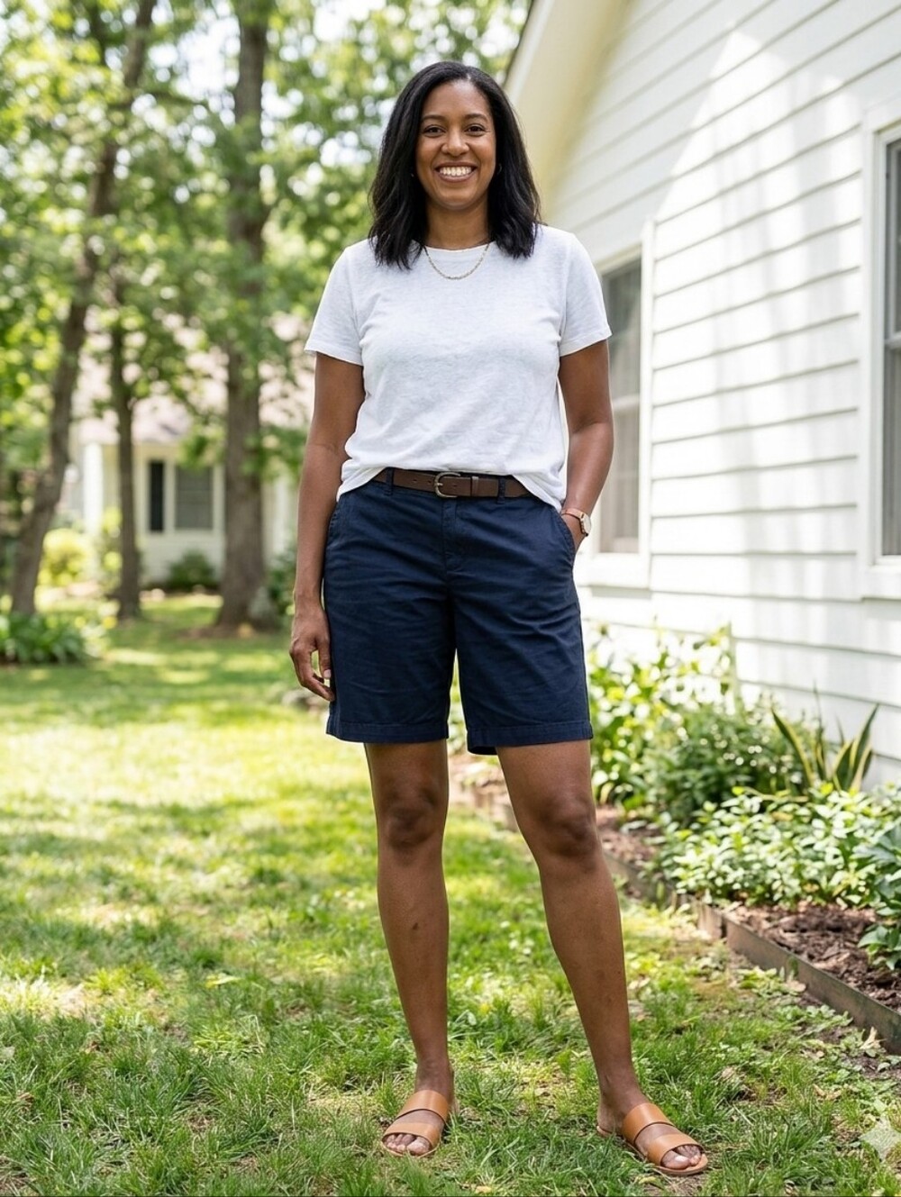 Old Navy . Tall Navy Women's Bermudas Every Day Flat Front Navi Short 16 T